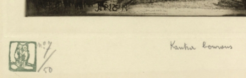 Grote ets van de Belgische kunstenaar Jehan Frison