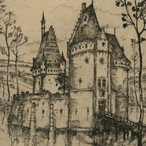 Le vieux château restauré de Beersel 1941