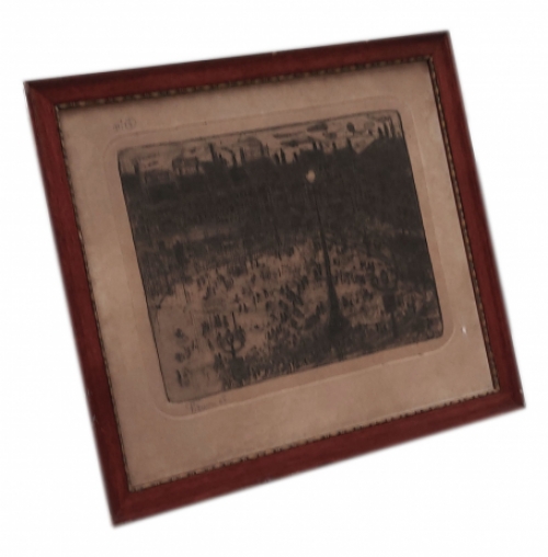 Jehan Frison met een ets