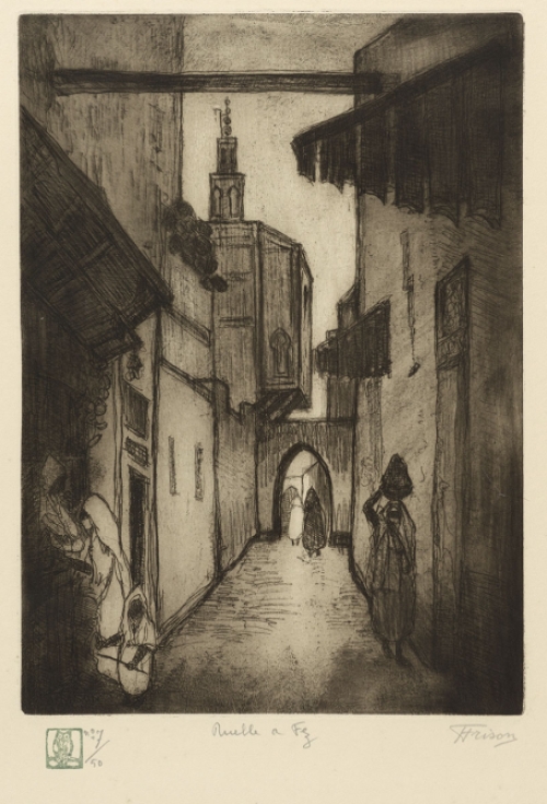 Jehan Frison met een ets, Ruelle a Fez