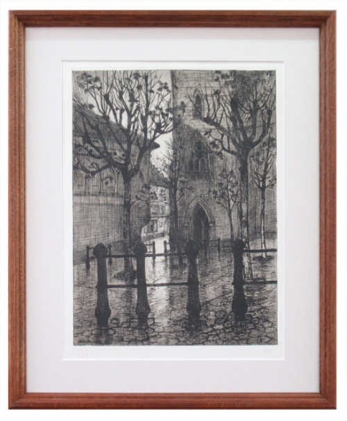 Jehan Frison  Stadsgezicht met kerk