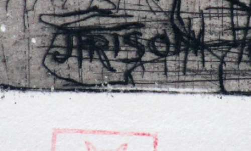 Ets + Etsplaat Stadsgezicht met kerk