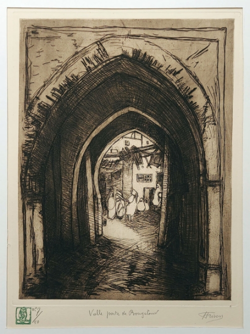 Jehan Frison met een ets, Veille porte de Bougelaw