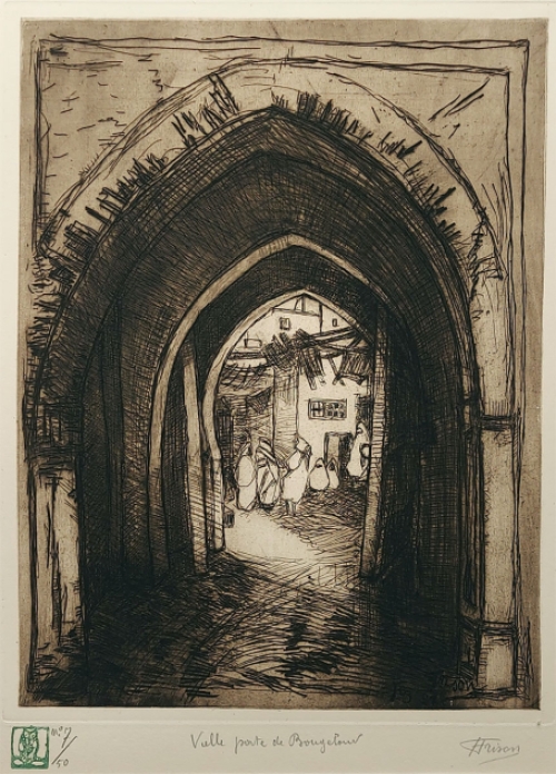 Ets van J. Frison kopen, gesigneerd door de kunstenaar