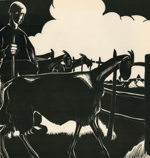 Linosnede, de geitenhoeder van Jan Frans Cantré uit 1932