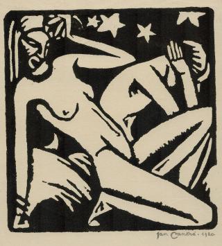 Houtsnede van de Belgische kunstenaar Jan Frans Cantré kopen