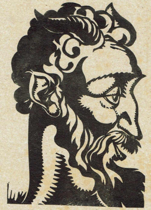 Woodcut van de Belgische kunstenaar Jan Frans Cantré uit Gent