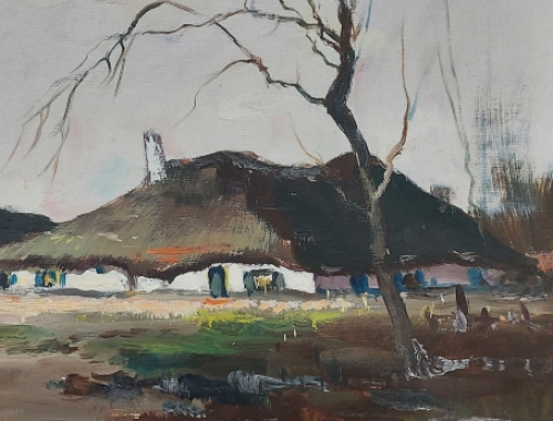 Landschapsschilderij geschilderd door H.J. Pauwels