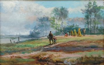 Romantisch schilderij door de Belgische kunstenaar Jef Louis Van Leemputten