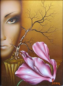 Jean-Marc Lecocq met een surrealistisch schilderij