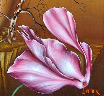 De dame, de boom en de bloem