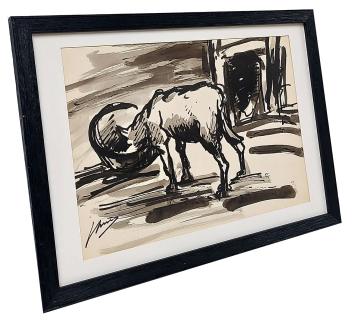 Het natiepaard genietend van zijn/haar maaltijd