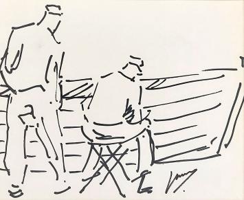 Arbeiders aan het werk Antwerpse kunstenaar Jos Mous