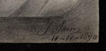 Groot ontwerp, zuil met Acanthusbladeren 1890