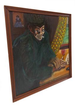 Man met pet en sigaretje aan tafel bij het raam 1979