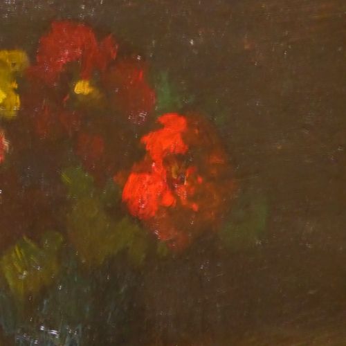 Stilleven Bloemen in blauw vaasje