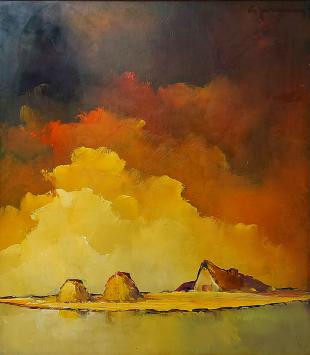 Schilderij op bord van Leo Jordaens