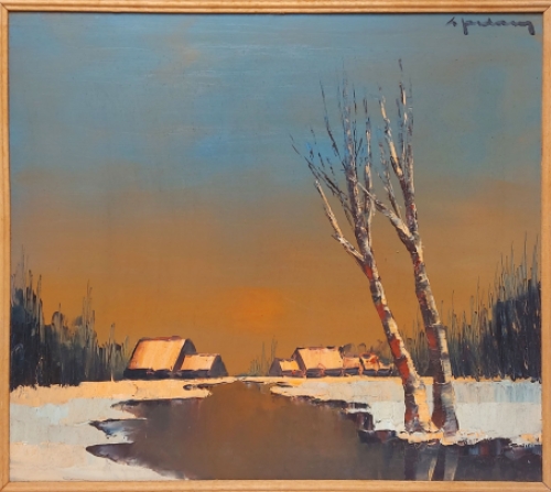 Schilderij op paneel van Leo Jordaens