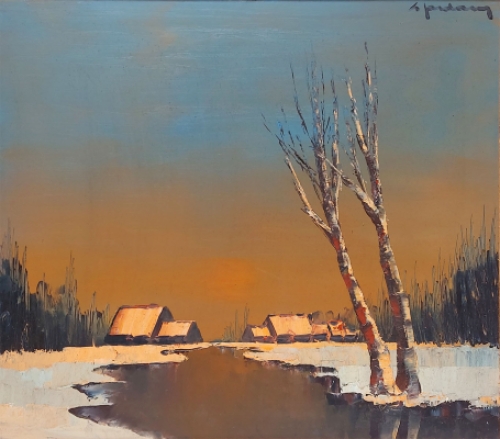 Leo Jordaens met een winterlandschap