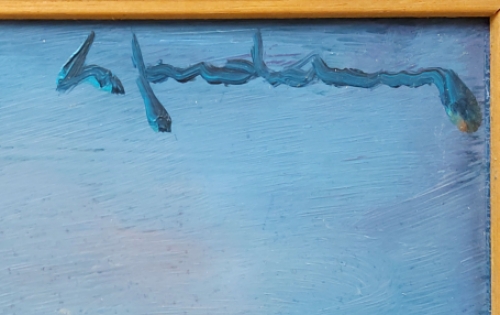 Dorpje met windmolen aan het water van L. Jordaens