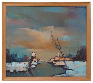 Olieverfschilderij uit 1988 Belgische schilder Leo Jordaens kopen