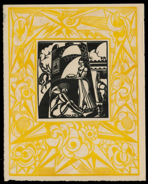 Houtsnede van de Belgische kunstenaar Joris Minne kopen