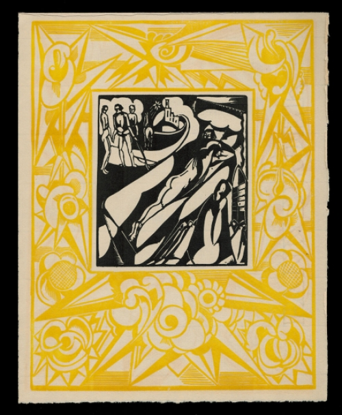 Houtsnede van de Belgische kunstenaar Joris Minne kopen