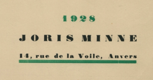 Nieuwjaarskaart uit 1928 van Joris Minne