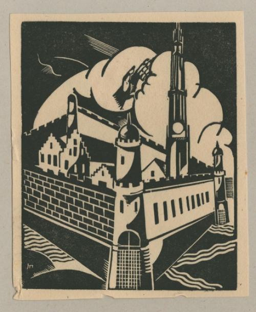 Houtsnede van de Belgische kunstenaar Joris Minne kopen