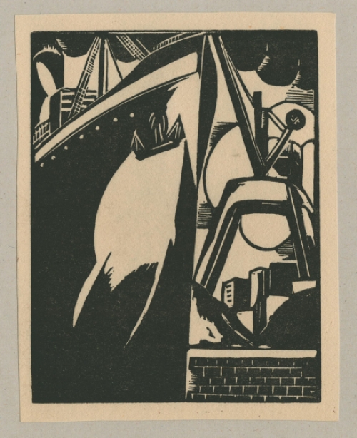 Houtsnede van Joris Minne, Voorsteven schip