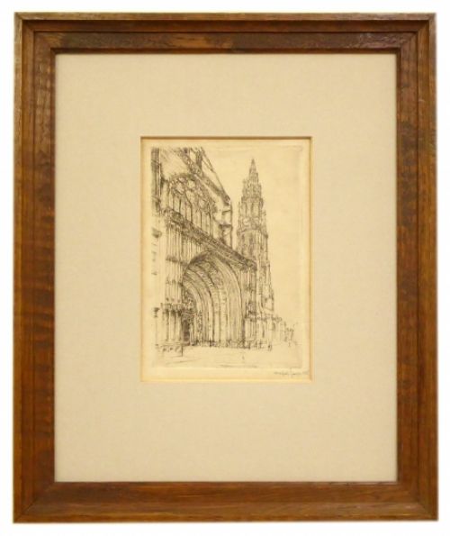 Kopergravure van Belgische kunstenaar Georges Averhals