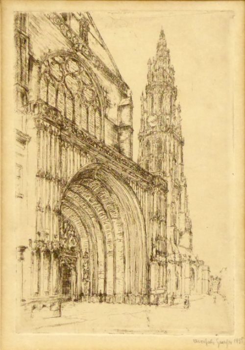 Kopergravure van de Belgische graficus Georges Averhals