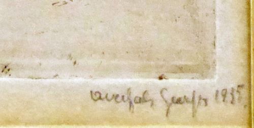 Kopergravure uit 1935 van de Antwerpse kathedraal