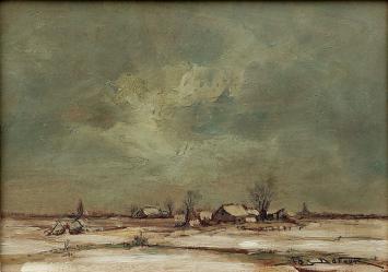 Jos Dufour met een landschapje