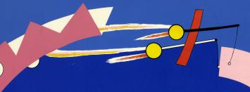 Blauw abstracte litho 143/175