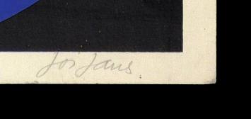 Blauw abstracte litho 143/175