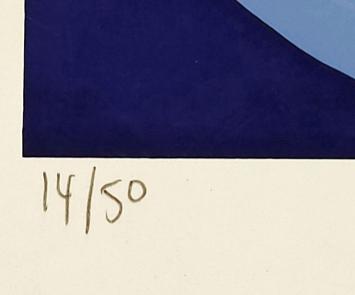 de Belgische kunstenaar Jos Jans met een grafisch kunstwerk