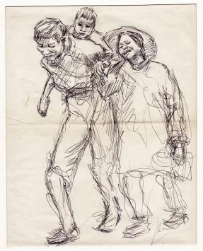 Tekening van Jos Mous of Joseph Mous