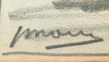 Jos Mous met een tekening van een sleepboot
