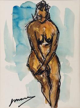 Naakte dame,  Antwerpse kunstenaar Jos Mous