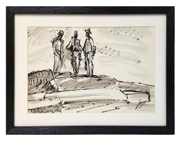 inkttekening van de Antwerpse kunstenaar Mous kopen