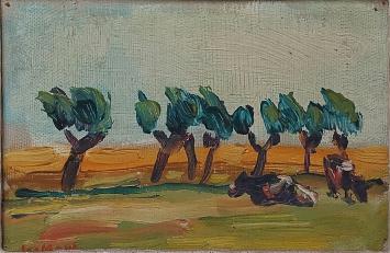 Landschapje van de Antwerpse kunstenaar Jos Mous