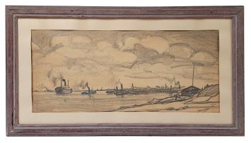 Houtskooltekening van de Antwerpse tekenaar Mous kopen