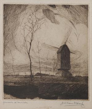 Ets, épreuve d'artiste vn J. Van Hoof
