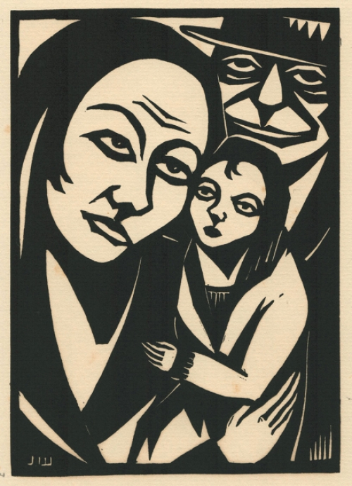 De studenten, linocut uit 1933 van Jos Wils