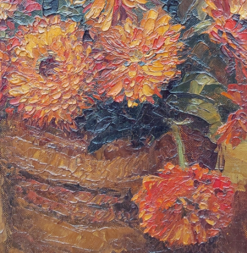 Joseph Couture met een bloemenstilleven