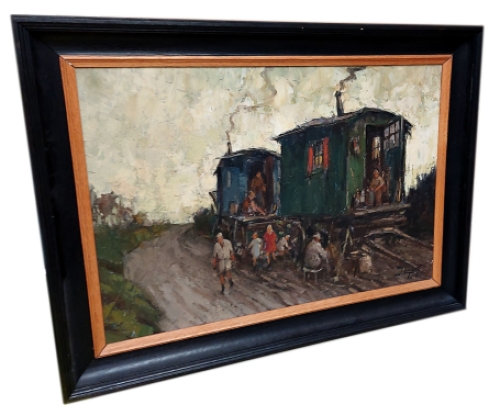 Seizoenarbeiders in de woonwagens 1948