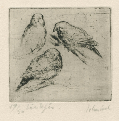 Kleine ets van de Antwerpse kunstenaar Jules Van Ael