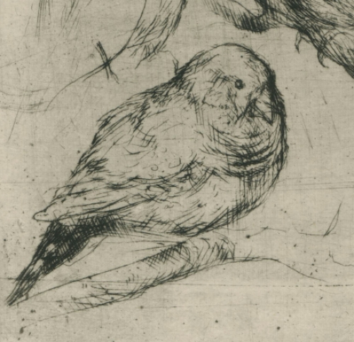 Belgische kunstenaar Jules Van Ael met een kleine ets