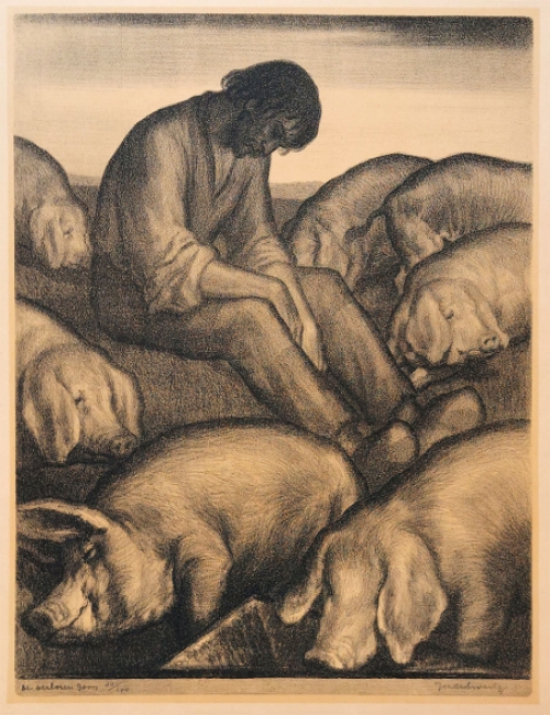 Joz De Swerts met een lithografie